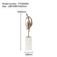 Figurine abstraite moderne haut de gamme en alliage de bronze avec base en marbre naturel, personnalisable, imperméable, durable, ornement artistique pour hôtel