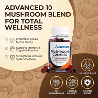 Gummies véganes de Reishi en gros : Complément alimentaire naturel pour la mémoire cérébrale et le sommeil, à base d'extrait de champignons séchés, marque distributeur