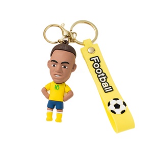 Cartoon Football Player Keychain PVC Doll Souvenir <b>Gift</b> with Football Pattern and Team Uniforms - Product Image 6