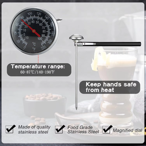 2026年 SW 新型 ブランド バイメタル式 アナログ ガーデン温室用堆肥 長尺プローブ 金属製文字盤 防水モデル 温度計 - Product Image 3