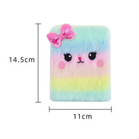 Kawaii Mini carnet de notes A5 mignon pour filles dessin animé Animal doux moelleux en peluche carnet de notes 100 feuilles mobiles cadeau intérieur pour les enfants