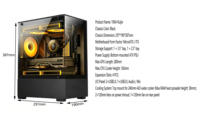Boîtier PC Gaming MicroATX ITX avec panneau latéral en verre trempé, support pour refroidisseur liquide AIO 240 mm, compatible avec carte graphique jusqu'à 280 mm