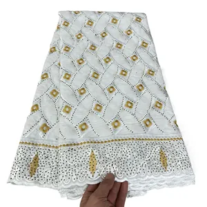 Nouvelle broderie coton tissu <span class=keywords><strong>suisse</strong></span> broderie tissu femmes écharpe dentelle tissu abstrait broderie motif forage à chaud artisanat - Product Image 3