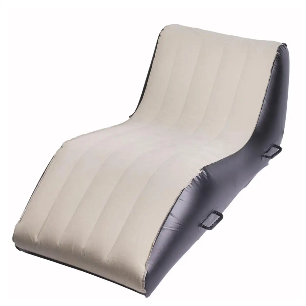 2022 Wonderful S Shape Air Cushion Inflatable Sofa Comfortable Bed Wedge PVC Flocking Chair Furniture Beach Garden