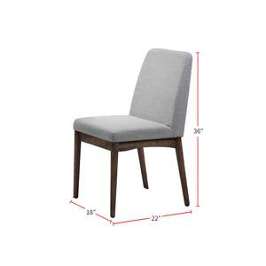 Chaise de salle à manger rembourrée en tissu gris DB Brown-Set 2 pour salons Restaurants Home Office Light Home Furniture for Room - Product Image 2