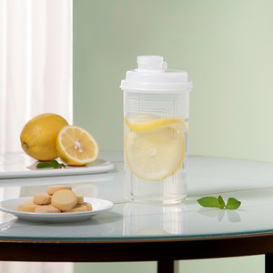 Fitness Shaker <b>Cup</b> <b>Plastic</b> 500Ml With Lemon Slices For Student Travel Use - Product Image 2
