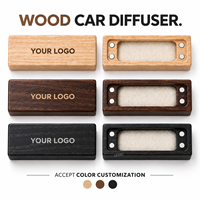 Diffuseur de parfum pour voiture en bois brun avec clip de ventilation, diffuseur magnétique respirant rechargeable pour voiture, parfum agrumes et citron vert