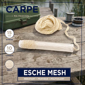 Recharge de filet de pêche Esche Mesh Off-White 15mm/25mm 10m sans PVA, durable, pour la pêche à la carpe en eau douce - Product Image 3