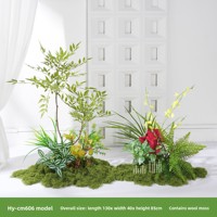 Plantes artificielles pour aménagement paysager, vignettes d'angle, arrangements de bonsaï, mousse bionique, combinaisons de fleurs artificielles et de mousse