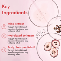 Serum anggur merah Serum kolagen Anti Penuaan Vitamin C pengurang kerutan wajah Serum pengecil pori-pori Serum Wajah perawatan perbaikan kulit