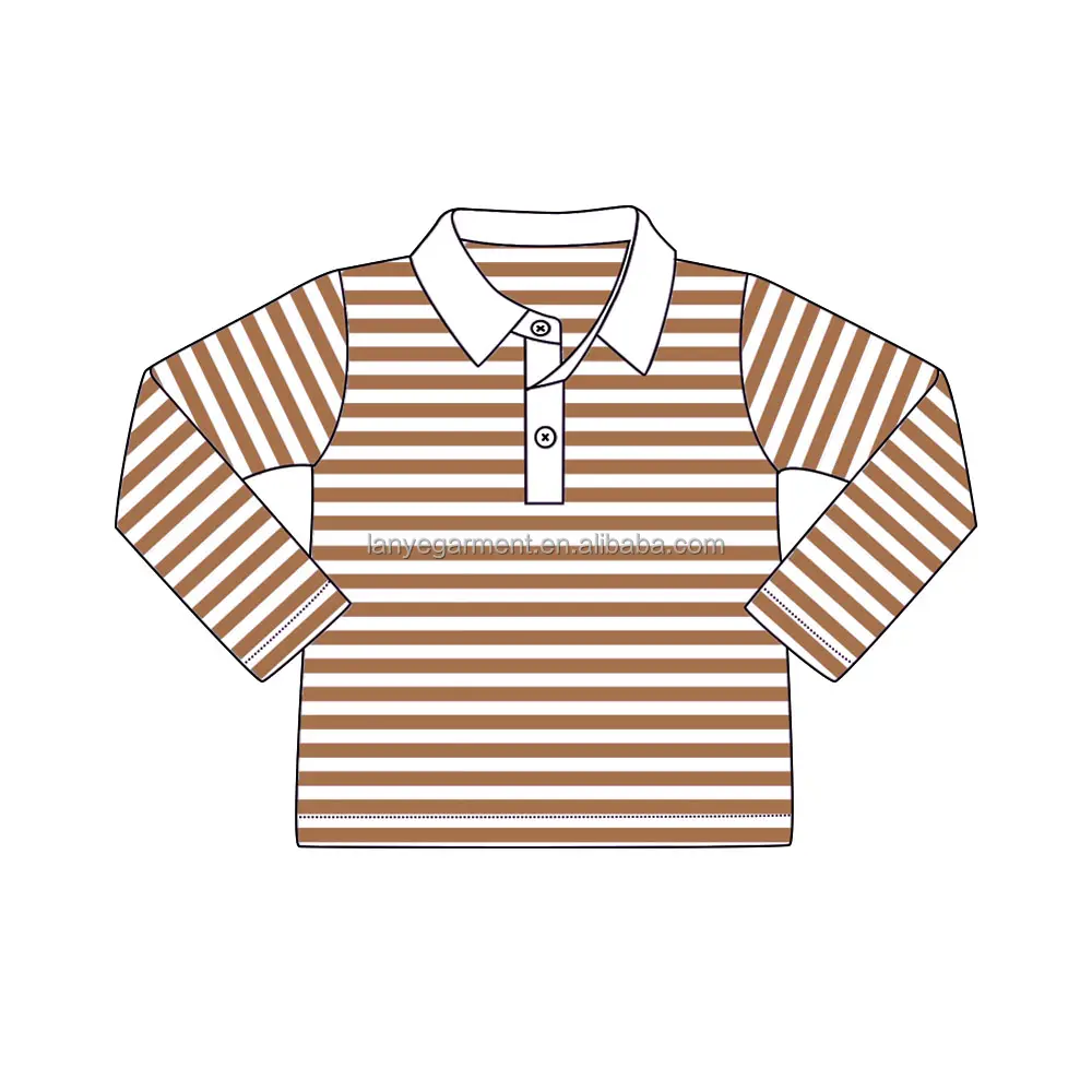 Wholesale Winter High Quality Baby Boys Striped Long Sleeve Polo Shirts New Model Kids Knitting Clothes
