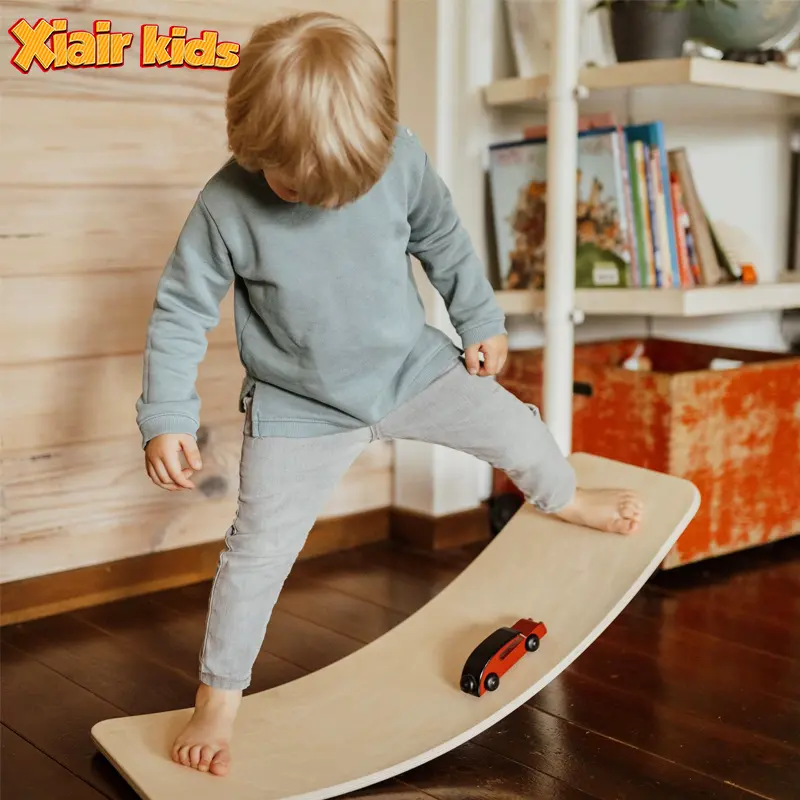 Xiair Bằng Gỗ Balance Board Curvy Board Yoga Rocker Bài Tập Thể Dục Đào Tạo Wobble Board Montessori Mẫu Giáo Cho Trẻ Em