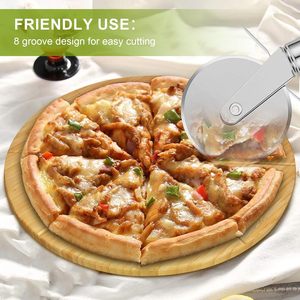 Tagliere e Vassoio <span class=keywords><strong>per</strong></span> <span class=keywords><strong>Pizza</strong></span> in Bambù a Doppia Faccia, 12 Pollici, Confezione da 2, con Istruzioni <span class=keywords><strong>per</strong></span> <span class=keywords><strong>la</strong></span> Pulizia a Mano - Product Image 6