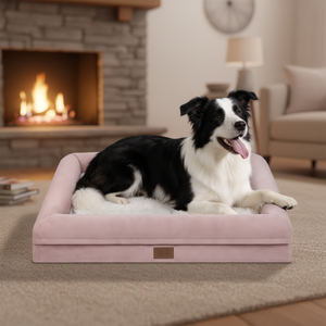 Sofá cama ortopédico moderno de lujo para perros, espuma viscoelástica de felpa con funda lavable extraíble para perros pequeños y gatos - Product Image 1