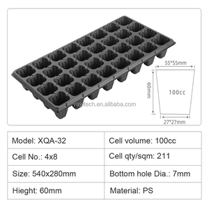 32 cellules meilleur prix pas cher noir PS plastique canne à sucre graine <span class=keywords><strong>de</strong></span> tomate Agriculture semis pépinière plateau pour plantes - Product Image 2