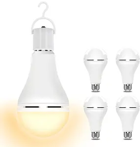 Bombilla LED de emergencia de alta tensión, paquete de batería de 18650, iluminación de respaldo E26 E27, lámpara automática de gancho, recargable, 9W, 12W