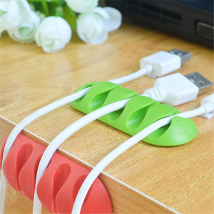 Organizador de Cables <span class=keywords><strong>para</strong></span> Auriculares, Enrollador de Cables, Almacenamiento de Cables, Soporte de Silicona <span class=keywords><strong>para</strong></span> Cargador, Organizador de Escritorio, Clips de Fijación - Product Image 1