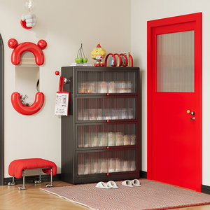 Armadio <span class=keywords><strong>Portascarpe</strong></span> in Metallo Sotto le Scale, Scarpiera in Acciaio Multilivello Personalizzabile per Spazi Ristretti - Product Image 1