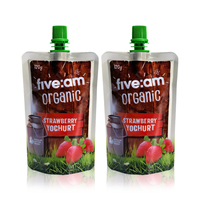 Pochette en plastique réutilisable personnalisée à bec verseur pour purée de jus d'aliments pour bébés Chewing-gum Sushi Lait Aliments pour animaux de compagnie Excellent