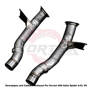 Vortex SS304 Valved Exhaust System Heat Shield Downpipes for Ferrari 458 Italia Spider 4.5L V8 Direct Fit Tuning <b>Kits</b> - Product Image 4