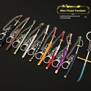 Mini 9cm kim loại Keychain một mảnh Anime Zoro thanh kiếm Mặt dây chuyền Pháp Luật Luffy <span class=keywords><strong>Keyring</strong></span> - Product Image 3