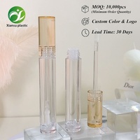 Nouvelle bouteille vide intégrée pour brillant à lèvres avec pinceau, flacon transparent de 5 ml, pot carré transparent pour fard à paupières liquide, mascara, rouge à lèvres, cosmétique