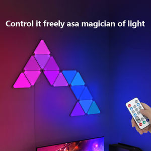 Panel de Luces LED RGB Inteligente Banqcn, Diseño Triangular Blanco Moderno, Conexión DIY, con Aplicación y Control Remoto para ESports y Sincronización Musical - Product Image 4