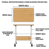 Table d'ordinateur portable en métal convertible et réglable avec surface en bois et design moderne et épuré pour l'étude et le bureau en villa