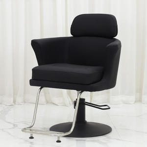 Chaise de barbier noire, petite, économique, avec base en acier inoxydable, couleur et logo personnalisables, pour salon de coiffure - Product Image 2