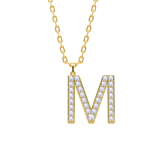 Colgante de Letra Personalizado de Lujo con Diamante Cultivado en Laboratorio EF VVS VS y Plata de Ley 925 con Acabado en Oro, Joya Minimalista - Product Image 5