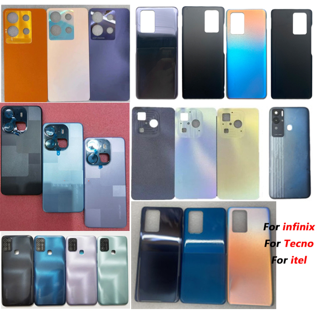 For Infinix Tecno Itel Spark Go 2023 Hot 11s X6812B Back Glass Battery Cover Back Case Mobile Phone Housing Replacement Parts