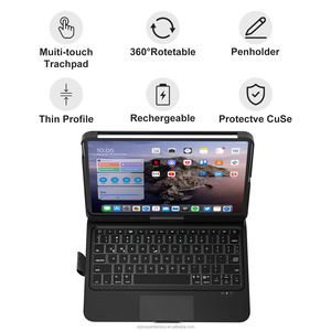 Procase 360 ° xoay <span class=keywords><strong>iPad</strong></span> (A16) 11 thế hệ thứ 10 Bàn Phím trường hợp 7 màu Backlit Touchpad đa cảm ứng Trackpad cơ khí - Product Image 2