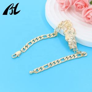 Kuba Cina 14k Oro Laminado perhiasan San Judas Tadeo gelang mode pesona gelang untuk pria wanita dari pabrik perhiasan - Product Image 5