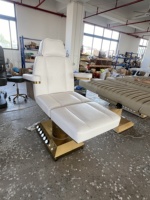 Nouveau fauteuil de massage esthétique moderne avec base dorée, lit de soin du visage, lit de beauté pour les cils, lit de spa électrique pour le visage avec 4 moteurs