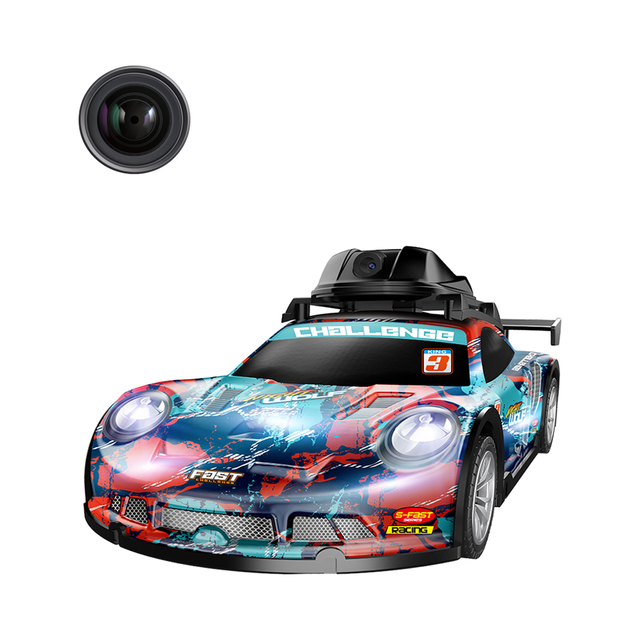 DWI DOWELLIN Remote Control Drift Car with FPV Camera 2.4GHz, 4WD RC High-speed Racing Sport Car with Lights for Kids