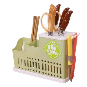 Multi-functional Kitchen Organizer Cutlery Storage Holder PP Plastic Chopstick And Spoon Holder