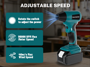<span class=keywords><strong>Souffleur</strong></span> à feuilles sans fil GRVODFRTA compatible avec la batterie <span class=keywords><strong>Makita</strong></span> 18V, matériau ABS, 96000 tr/min pour souffler les feuilles - Product Image 2