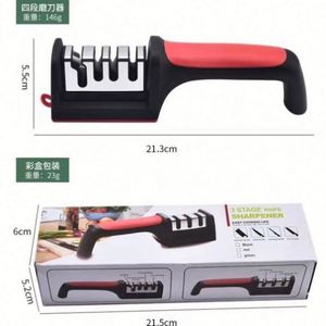 Kitchen <b>Knife</b> <b>Sharpener</b> Three-stage Stainless Steel Ceramic Manual Lightweight Fast Non-slip Eco-Friendly Sharpening Tool - Product Image 6