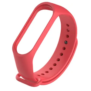 Couleur simple sangle remplacement pour mi bande de montre en silicone souple sport pour xiaomi bracelet 3/4 universel