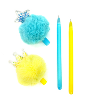 Vente en gros Stylo gel pelucheux à sequins mignons Nouveauté en plastique doux Ensemble de jouets pour le dessin d'articles promotionnels