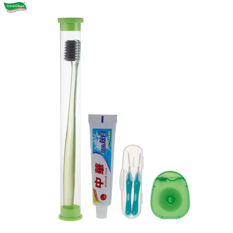 Conjunto de escova de dentes para hotel, kit de higiene bucal para viagem