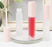 Maquillage cosmétique personnalisé emballage rose couleur brillant à lèvres avec brosse vide lipgloss