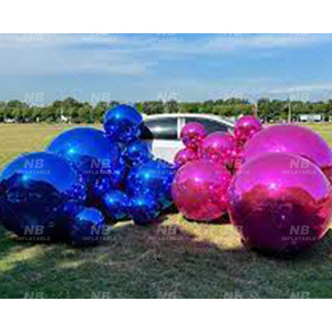 Inflatable Balls Metallic Chrome Big Shiny Christmas Decorations Wedding Party Inflat Mirror Spheres <b>Balloons</b> <b>Customized</b> Inflata - Product Image 5