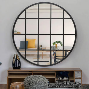 Miroir mural de luxe sur mesure, grand format, avec cadre en fer noir, design contemporain, à suspendre, en verre fait main, New <span class=keywords><strong>Hope</strong></span> - Product Image 2