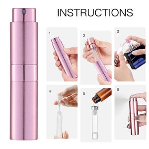 Flacon de parfum cosmétique rotatif 5ml/8ml/10ml/15ml/20ml/25ml/30ml avec pulvérisateur à pompe anti-fuite pour usage oral - Product Image 4
