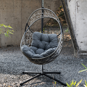 J&amp;M Outdoor All Weather Cheap <strong>UK</strong> Camping <strong>Garden</strong> Furniture Rattan Outdoor Patio Balcony <strong>Egg</strong> Shape Hanging Swing <strong>Chair</strong> - Product Image 4