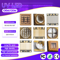 Fabrication d'LED UV UVA UVB UVC 235nm-425nm, base en cuivre ALN, LED SMD3535 SMD3838, 1W 3W 5W 7W UV SMD