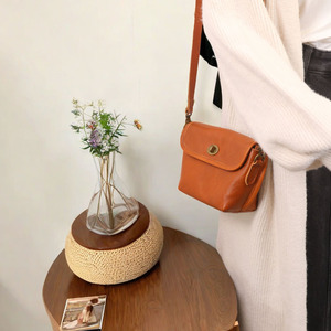 Women's Saddle <b>Bag</b> Brown Cowhide Horizontal Square Vintage Style Crossbody <b>Bag</b> Everyday Use All Seasons - Product Image 2