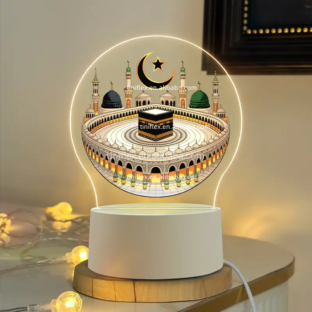 Led Acrylic Muslim Night Light With Arabic Calligraphy and Quran Verses Usb Powered Lamp Islamic Home Decor for Prayer Room