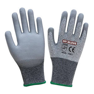 Logotipo personalizado Gris Negro PU Recubierto Anti Corte Resistente Nivel 5 Ant No Cut Guante Anti-Corte Guantes de construcción anticorte para carpintero - Product Image 2